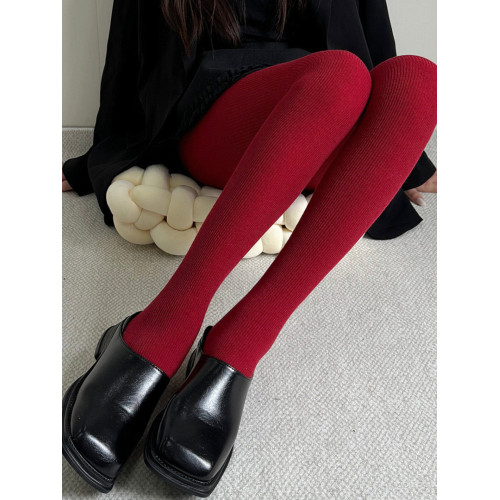 安可拉紅羊毛連褲襪外穿秋冬保暖加厚加絨條紋打底襪自髮熱直角跟 安可拉紅羊毛連褲襪外穿秋冬保暖加厚加絨條紋打底襪自髮熱直角跟