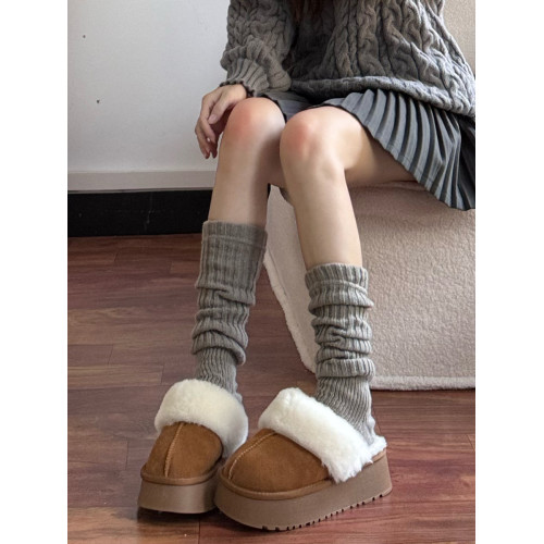 踩腳襪套秋冬美拉德搭雪地靴堆堆襪拼接針織百搭純色日系小腿襪女 踩腳襪套秋冬美拉德搭雪地靴堆堆襪拼接針織百搭純色日系小腿襪女