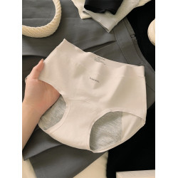 簡約月經生理期女士內褲女2025新款純棉抗菌中腰透氣防側漏三角褲
