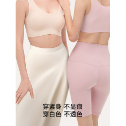 ubras無尺碼無痕內褲女中腰隱形純棉7A抗菌加長底襠運動高彈短褲