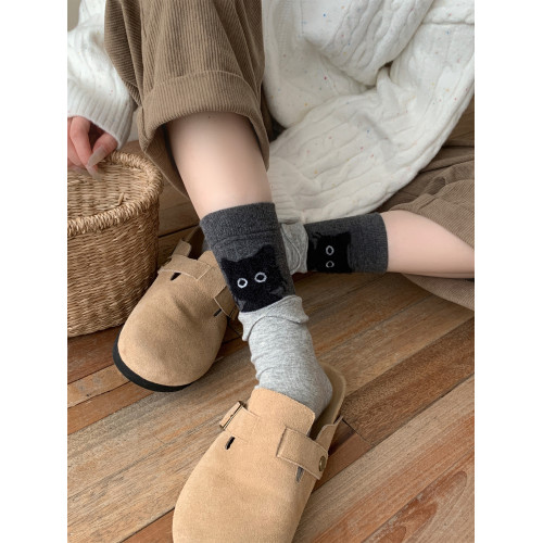 原創襪子女中筒襪ins潮雙羅口V貓兩穿無骨襪潮設計感小衆可愛長襪 原創襪子女中筒襪ins潮雙羅口V貓兩穿無骨襪潮設計感小衆可愛長襪