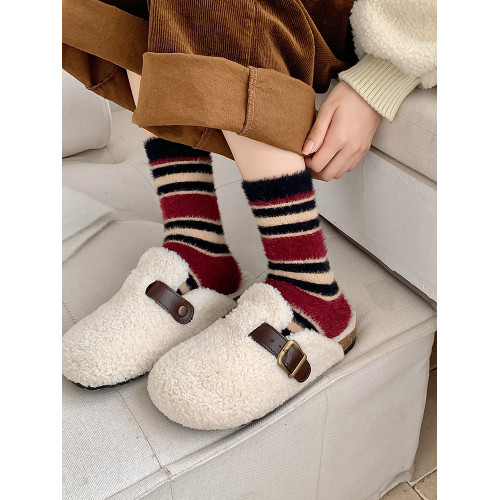韓國襪子女中筒襪秋冬新款加厚保暖貂絨女襪條紋拼色百搭中筒襪子 韓國襪子女中筒襪秋冬新款加厚保暖貂絨女襪條紋拼色百搭中筒襪子