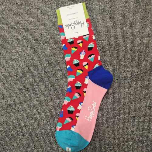 新品Happy socks超襪子女春秋ins時尚潮襪滑板運動網紅中筒襪襪子