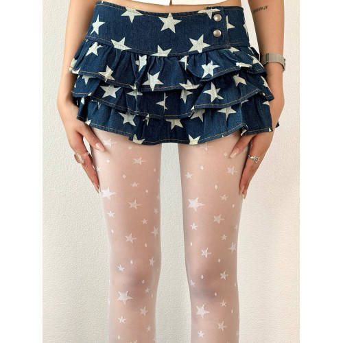 BON 亞文化小衆星星復古波點絲襪個性千禧辣妹穿搭y2k少女打底襪 BON 亞文化小衆星星復古波點絲襪個性千禧辣妹穿搭y2k少女打底襪