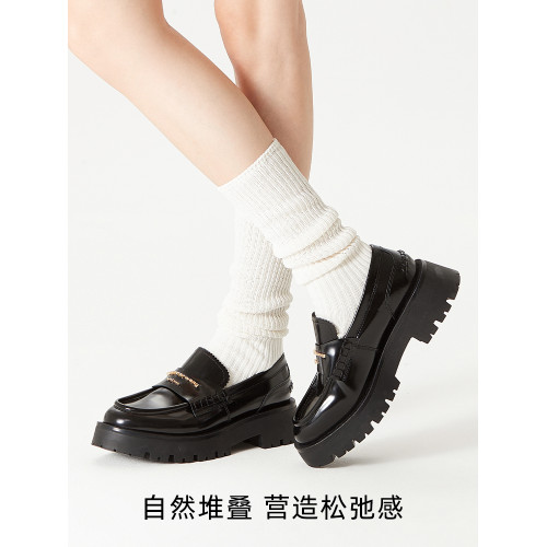 秋冬季淺灰色加厚堆堆襪女小腿襪粗線中筒長襪配小皮鞋襪子女棉襪 秋冬季淺灰色加厚堆堆襪女小腿襪粗線中筒長襪配小皮鞋襪子女棉襪