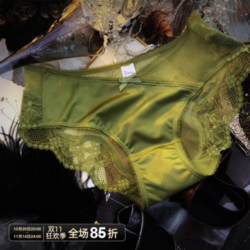 法式高級緞面蕾絲內褲女性感網紗鏤空透明中腰包臀棉襠抗菌三角褲 法式高級緞面蕾絲內褲女性感網紗鏤空透明中腰包臀棉襠抗菌三角褲