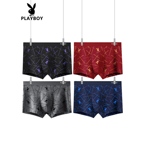 花花公子男士內褲平角褲純棉抗菌短褲男生2025新款全棉四角褲男款