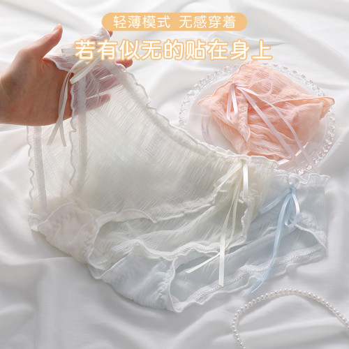 日系蕾絲內褲女夏季薄款透氣少女風性感全棉抗菌襠低腰女士三角褲 日系蕾絲內褲女夏季薄款透氣少女風性感全棉抗菌襠低腰女士三角褲