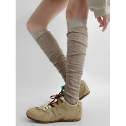 夜間教習室堆堆襪女秋長筒學院風jk小腿襪子女秋春竪紋灰色過膝襪