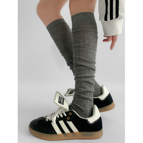 夜間教習室堆堆襪女秋長筒學院風jk小腿襪子女秋春竪紋灰色過膝襪 夜間教習室堆堆襪女秋長筒學院風jk小腿襪子女秋春竪紋灰色過膝襪