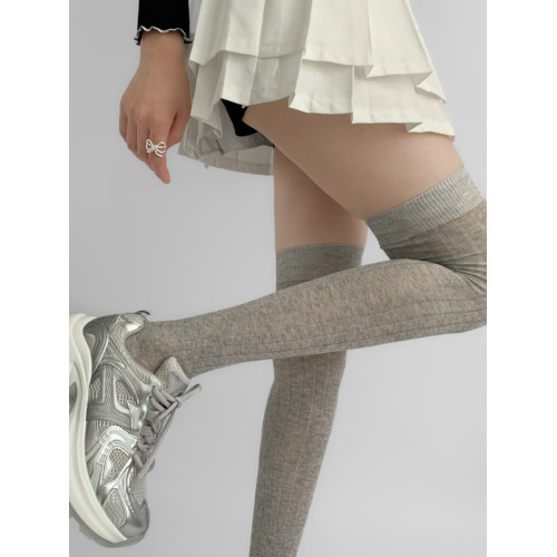 夜間教習室堆堆襪女秋長筒學院風jk小腿襪子女秋春竪紋灰色過膝襪 夜間教習室堆堆襪女秋長筒學院風jk小腿襪子女秋春竪紋灰色過膝襪