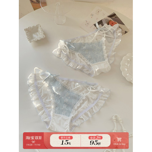 森日和葉甜美風純欲鏤空細帶內褲女2025新款清新高顔值女士三角褲 森日和葉甜美風純欲鏤空細帶內褲女2025新款清新高顔值女士三角褲