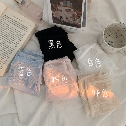 蕾絲內褲女生純欲性感女士新款日系甜美夏季薄款少女中腰白色短褲 蕾絲內褲女生純欲性感女士新款日系甜美夏季薄款少女中腰白色短褲
