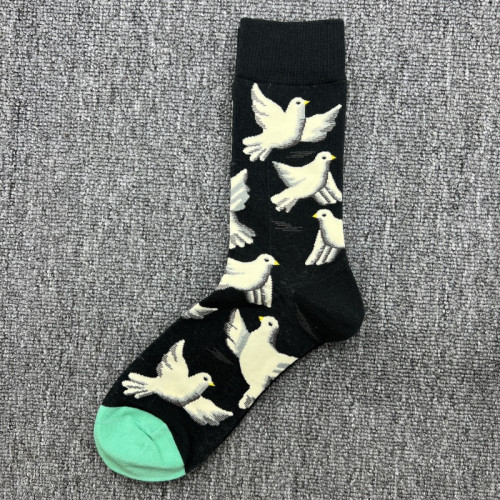 happy襪子瑞典潮牌男士多巴胺鯊魚襪子ins潮街頭純棉大碼中長筒襪 happy襪子瑞典潮牌男士多巴胺鯊魚襪子ins潮街頭純棉大碼中長筒襪