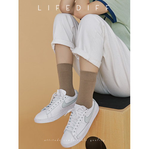 堆堆襪襪純色女士中筒襪春季襪子女黑色百搭夏季薄款長襪日系棉襪 堆堆襪襪純色女士中筒襪春季襪子女黑色百搭夏季薄款長襪日系棉襪