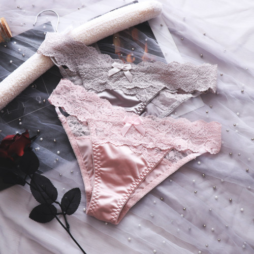 內褲女蕾絲冰絲低腰薄款半包臀少女歐美奢華無痕女士透氣三角短褲 內褲女蕾絲冰絲低腰薄款半包臀少女歐美奢華無痕女士透氣三角短褲