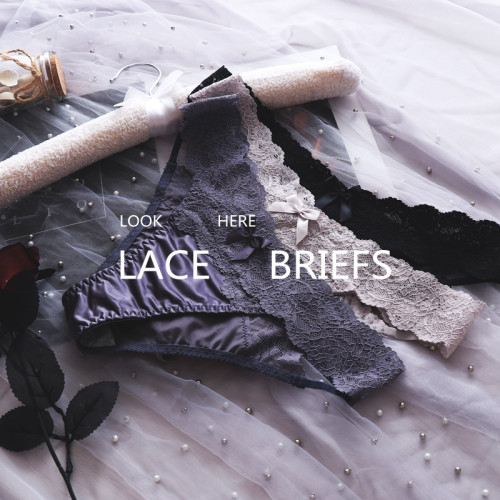 內褲女蕾絲冰絲低腰薄款半包臀少女歐美奢華無痕女士透氣三角短褲 內褲女蕾絲冰絲低腰薄款半包臀少女歐美奢華無痕女士透氣三角短褲