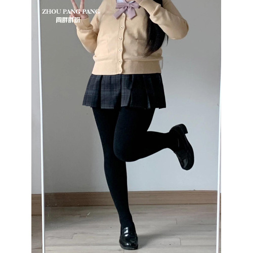 周胖胖呀微胖大碼胖mm200斤厚黑色純棉外穿打底連褲襪秋冬季保暖 周胖胖呀微胖大碼胖mm200斤厚黑色純棉外穿打底連褲襪秋冬季保暖