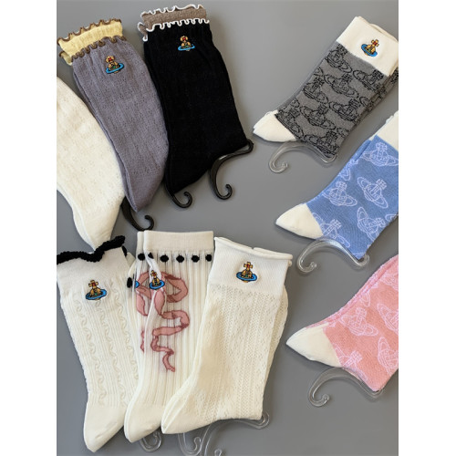 日式土星刺綉文藝小衆春秋夏女士浮雕花卉蝴蝶結花邊甜美中筒襪子 日式土星刺綉文藝小衆春秋夏女士浮雕花卉蝴蝶結花邊甜美中筒襪子