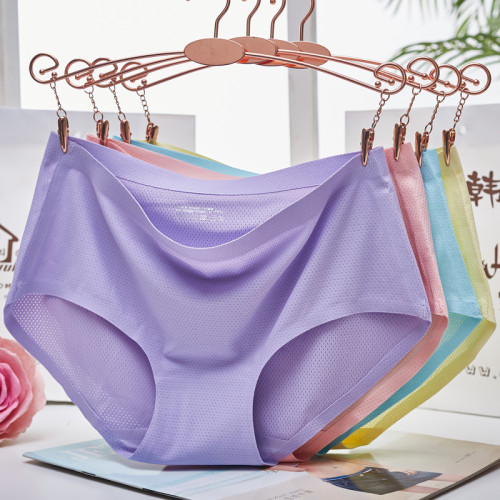 內褲女無痕冰絲高腰大碼胖mm200斤一片式超薄夏季速乾透氣純棉襠