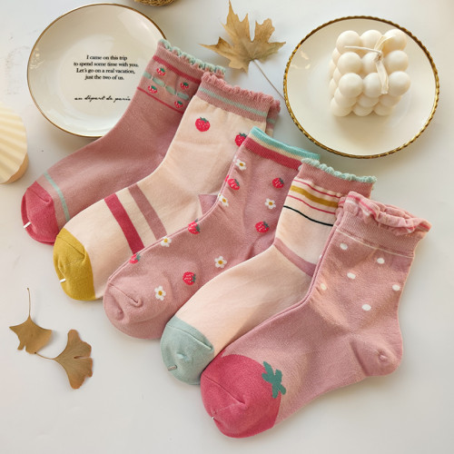 可愛日系襪子女中筒襪ins潮春夏長襪花邊泡泡口韓國卡通學生軟妹 可愛日系襪子女中筒襪ins潮春夏長襪花邊泡泡口韓國卡通學生軟妹