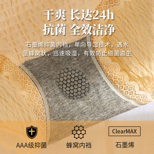 泡泡內褲女生石墨烯純棉抗菌襠中腰透氣大碼蕾絲少女三角短褲無痕 泡泡內褲女生石墨烯純棉抗菌襠中腰透氣大碼蕾絲少女三角短褲無痕