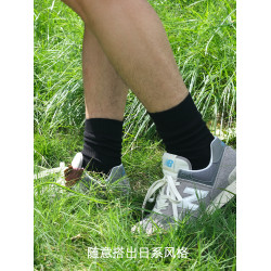 EASYSOCKS細條紋長筒襪粗線襪子堆堆襪日系cityboy春秋白色針織襪