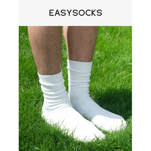 EASYSOCKS細條紋長筒襪粗線襪子堆堆襪日系cityboy春秋白色針織襪 EASYSOCKS細條紋長筒襪粗線襪子堆堆襪日系cityboy春秋白色針織襪