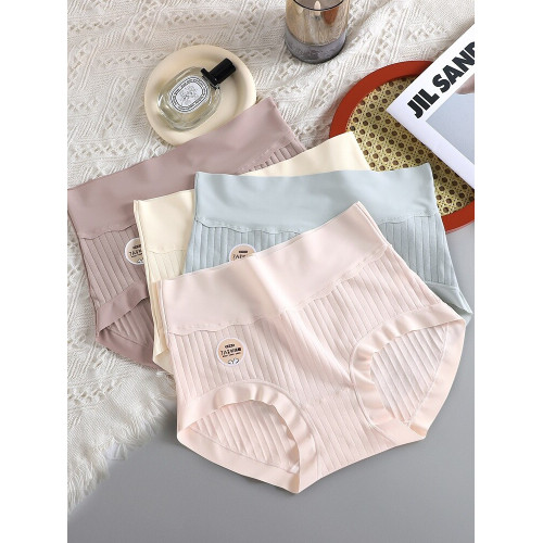 7A抗菌新疆長絨棉無痕女士內褲桑蠶絲襠褲頭大碼收腹提臀高腰褲衩 7A抗菌新疆長絨棉無痕女士內褲桑蠶絲襠褲頭大碼收腹提臀高腰褲衩