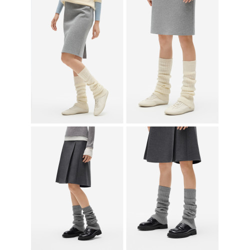 蕉內熱皮502++女士襪套堆堆襪Y2K針織踩腳腿套高筒喇叭襪春夏1雙 蕉內熱皮502++女士襪套堆堆襪Y2K針織踩腳腿套高筒喇叭襪春夏1雙