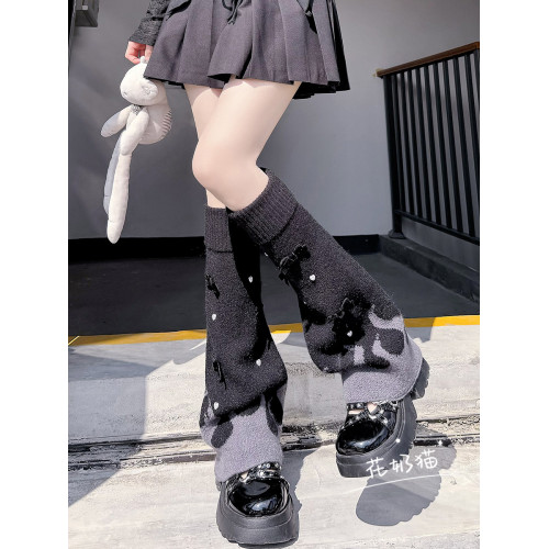 花奶貓原創可愛粉色腿套女日系蝴蝶結珍珠中筒堆堆襪子lolita襪套 花奶貓原創可愛粉色腿套女日系蝴蝶結珍珠中筒堆堆襪子lolita襪套