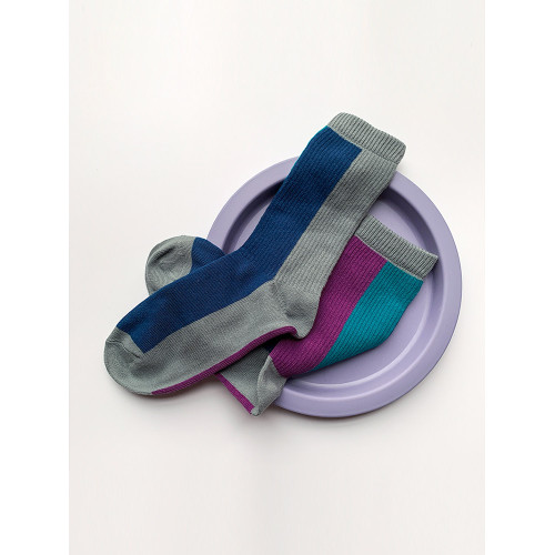 韓國ins拼接色日系堆堆襪精梳棉女士中筒襪文藝風清新春夏秋冬