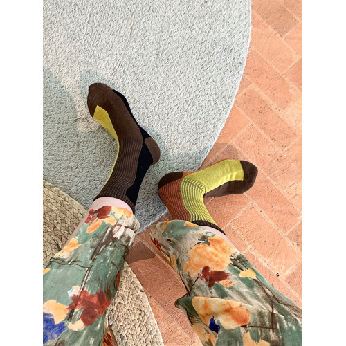 韓國ins拼接色日系堆堆襪精梳棉女士中筒襪文藝風清新春夏秋冬