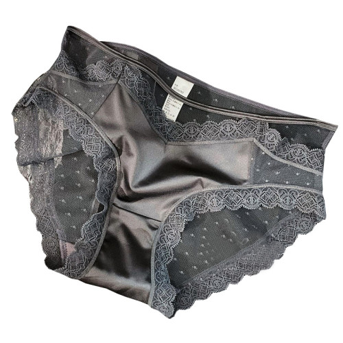 2025新款法式高級緞面蕾絲內褲女透明網紗透氣鏤空性感綁帶三角褲 2025新款法式高級緞面蕾絲內褲女透明網紗透氣鏤空性感綁帶三角褲