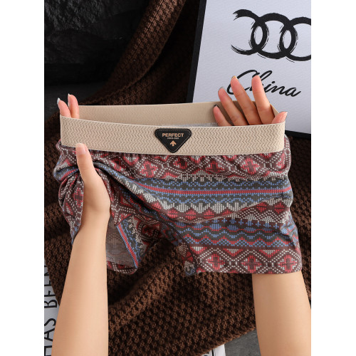 純棉女士內褲民族風防走光褲瑜珈運動褲頭復古中腰舒適透氣安全褲 純棉女士內褲民族風防走光褲瑜珈運動褲頭復古中腰舒適透氣安全褲