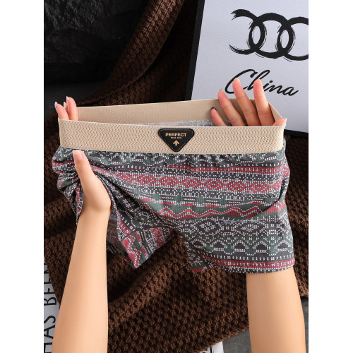 純棉女士內褲民族風防走光褲瑜珈運動褲頭復古中腰舒適透氣安全褲 純棉女士內褲民族風防走光褲瑜珈運動褲頭復古中腰舒適透氣安全褲