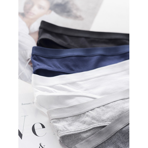 簡約內褲女純棉性感高開叉舒適純色寬邊少女士低腰三角褲黑色白色 簡約內褲女純棉性感高開叉舒適純色寬邊少女士低腰三角褲黑色白色