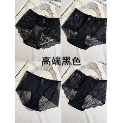 性感黑色內褲女透明蕾絲網紗誘惑中高腰包臀收腹大碼胖mm2025新款
