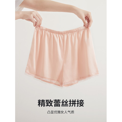 青山家 真絲打底褲女桑蠶絲不卷邊四角蕾絲內褲防走光短褲安全褲 青山家 真絲打底褲女桑蠶絲不卷邊四角蕾絲內褲防走光短褲安全褲