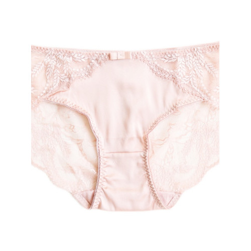 真絲緞面內褲女 桑蠶絲蕾絲性感中腰三角褲短褲透氣親膚無痕