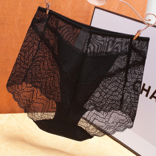 3條裝高腰內褲女蕾絲性感網紗薄透提臀收腹大碼棉襠無痕三角春夏 3條裝高腰內褲女蕾絲性感網紗薄透提臀收腹大碼棉襠無痕三角春夏