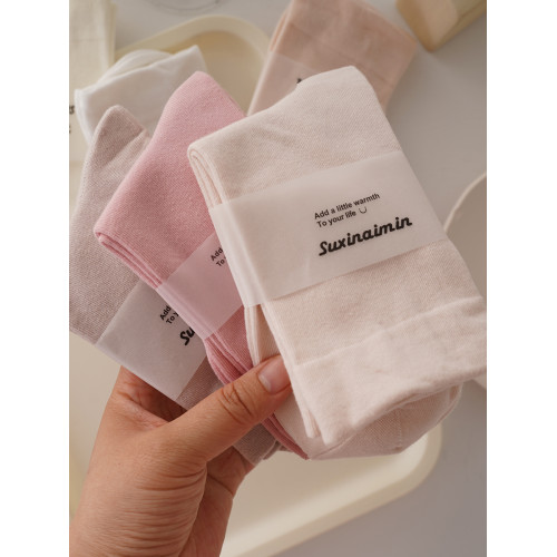 4雙裝 粉嫩少女日系松口純色女棉襪中筒秋季白色百搭運動長襪吸汗 4雙裝 粉嫩少女日系松口純色女棉襪中筒秋季白色百搭運動長襪吸汗