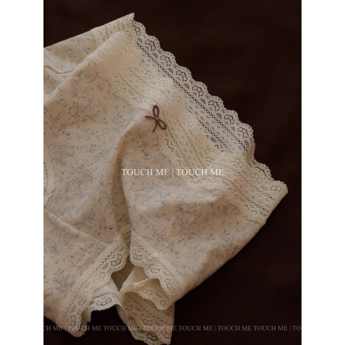 touchme中式復古繁花蕾絲邊純棉內褲女透氣薄款舒適抑菌襠中腰3條 touchme中式復古繁花蕾絲邊純棉內褲女透氣薄款舒適抑菌襠中腰3條