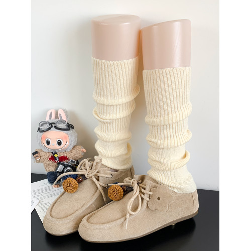 羊毛摩卡棕色襪套女春秋竪條針織腿套y2k復古小腿堆堆襪修飾腿型 羊毛摩卡棕色襪套女春秋竪條針織腿套y2k復古小腿堆堆襪修飾腿型