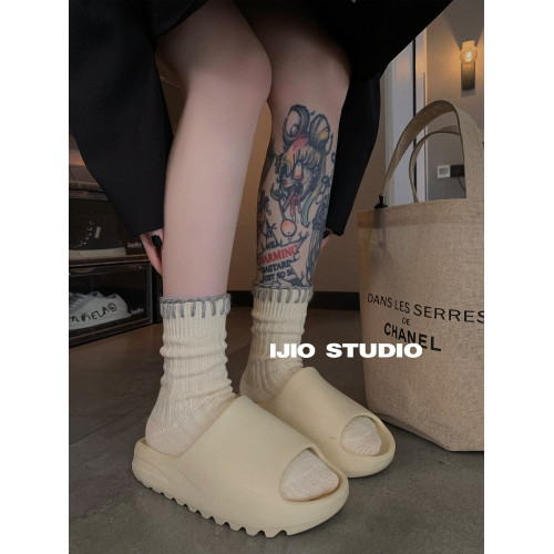 IJIO 復古粗線手工編織堆堆襪撞色秋冬中筒襪打底褲穿搭中筒襪 IJIO 復古粗線手工編織堆堆襪撞色秋冬中筒襪打底褲穿搭中筒襪