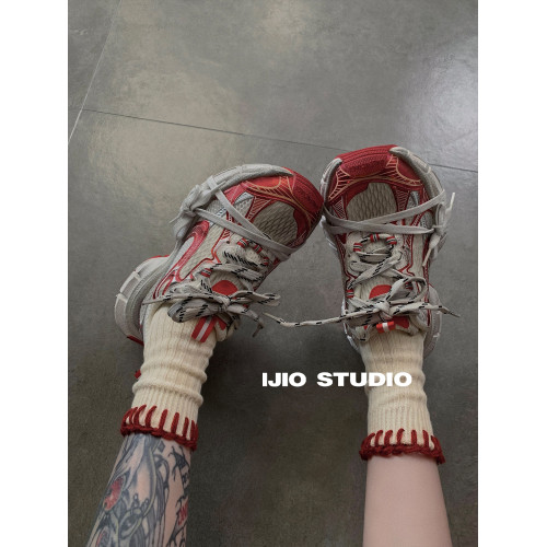 IJIO 復古粗線手工編織堆堆襪撞色秋冬中筒襪打底褲穿搭中筒襪 IJIO 復古粗線手工編織堆堆襪撞色秋冬中筒襪打底褲穿搭中筒襪