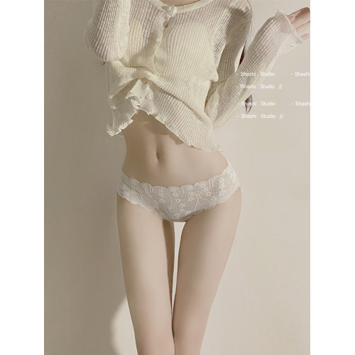 蕾絲內褲女生桑蠶絲抑菌襠2025新款女士中腰無痕性感純欲三角短褲 蕾絲內褲女生桑蠶絲抑菌襠2025新款女士中腰無痕性感純欲三角短褲