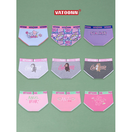 女士內褲純棉三角可愛印花中腰收腹寬腰帶抗菌襠透氣大碼性感夏季 女士內褲純棉三角可愛印花中腰收腹寬腰帶抗菌襠透氣大碼性感夏季