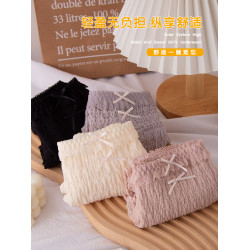 大碼內褲女加肥加大純色日系抗菌中腰蝴蝶結少女內褲胖MM200斤