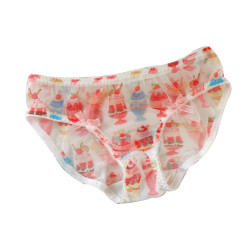 夏季新款昭和甜品復古冰沙網紗涼感透氣包臀彈力學生少女士三角褲